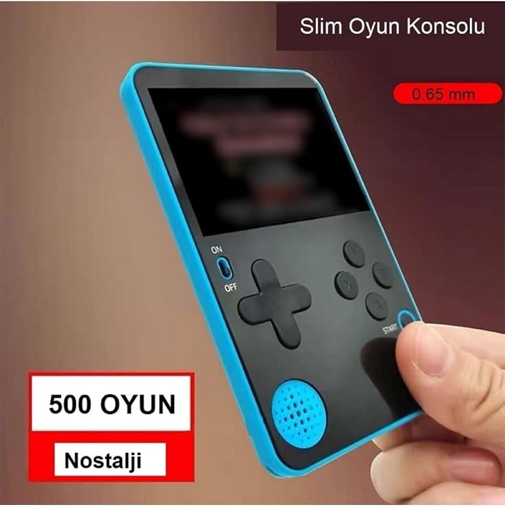 Plentiful Retro Klasik 500 Oyun 2.4 inç Renkli LCD Ekran 6.5mm Slim Kasa Taşınabilir El Atarisi