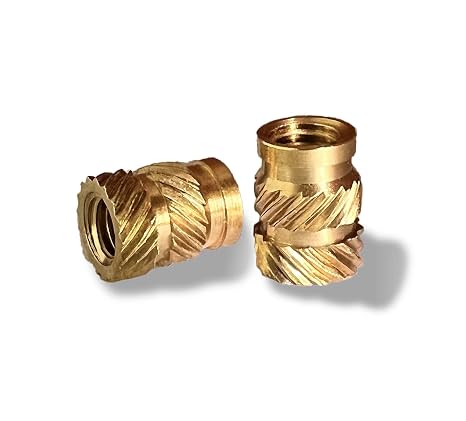 Threaded Heat-set Inserts Brass for Printed Plastic Parts M4 Long 50pcs, Gold