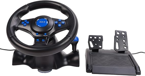 Syh&aqye ゲーミングステアリングホイール、usb Pc 3イン1レーシングホイール Ps3、ps2、pc用ペダル付き
