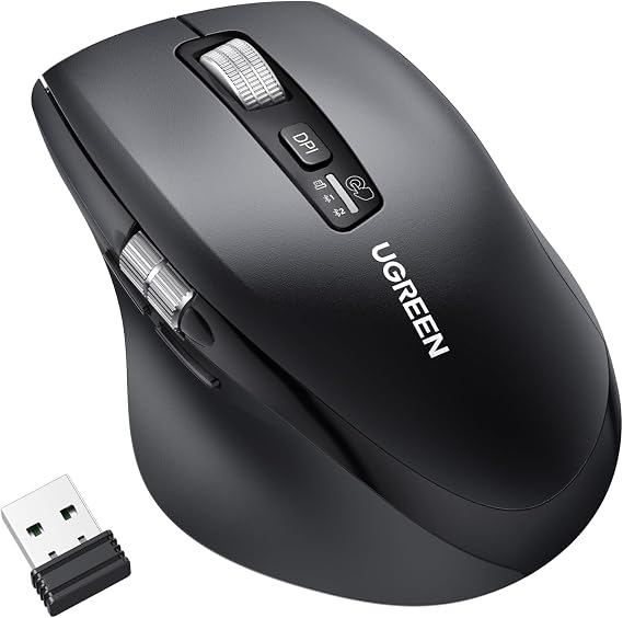 UGREEN 2.4G & Bluetooth Wireless Mouse, Supports Fast Scroll & Side Scroll