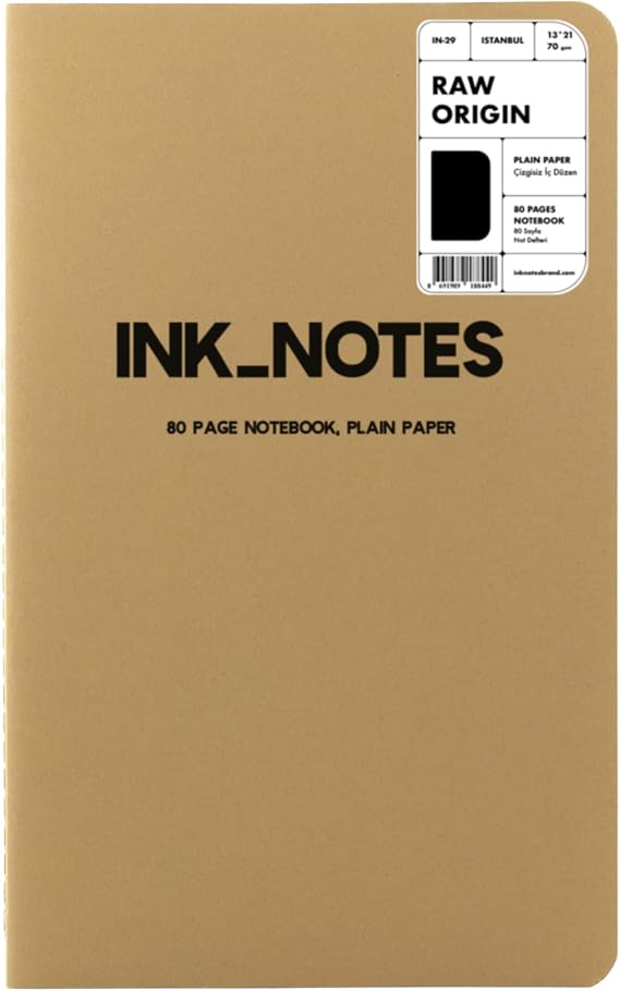 Inknotesbrand : Raw No. II 80 Sayfa Çizgisiz Not Defteri - 13 x 21 cm - 2'li Set