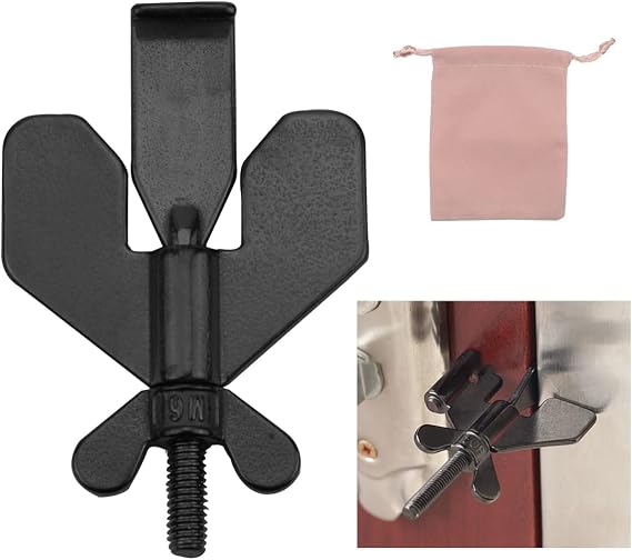 Fantasyon Black Portable Door Lock for Travel, Heavy Duty