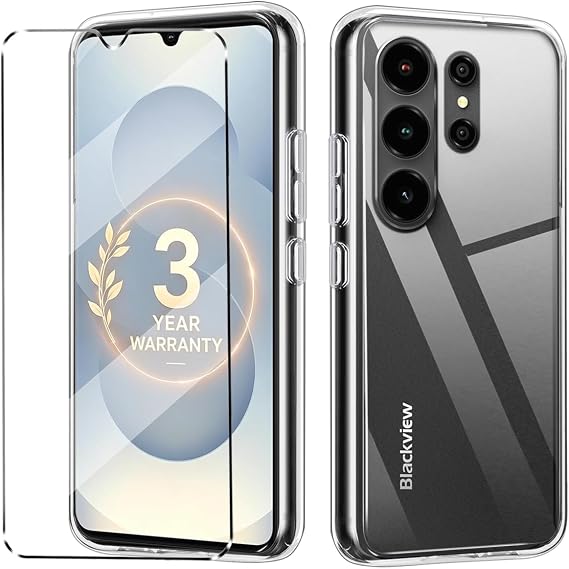 Case Compatible with Blackview WAVE 10C Phone case with 1 Pack Tempered Glass Screen Protector for Blackview WAVE 10C, Slim Fit Soft TPU Shockproof Anti-Scratch Phone Case - Clear