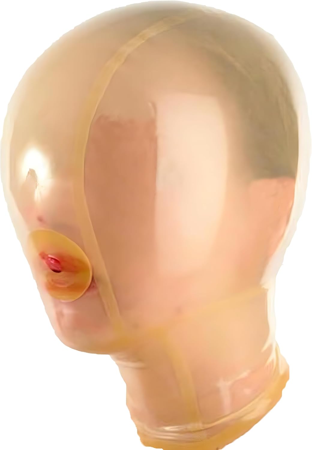 AiCc stylists Rubber Mask Latex Hood with Breathing Control Hole for Suffocating Back Zipper Play XS