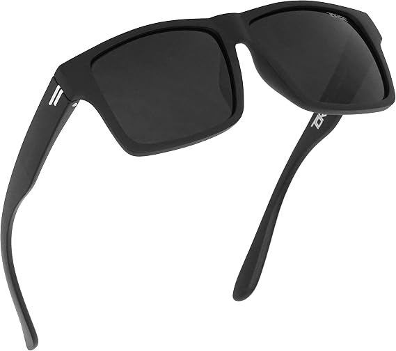 TOROE Eyewear Matte Black RANGE XL Frame Sunglasses Light Weight TR90 Frame, Polarized Polycarbonate Lens