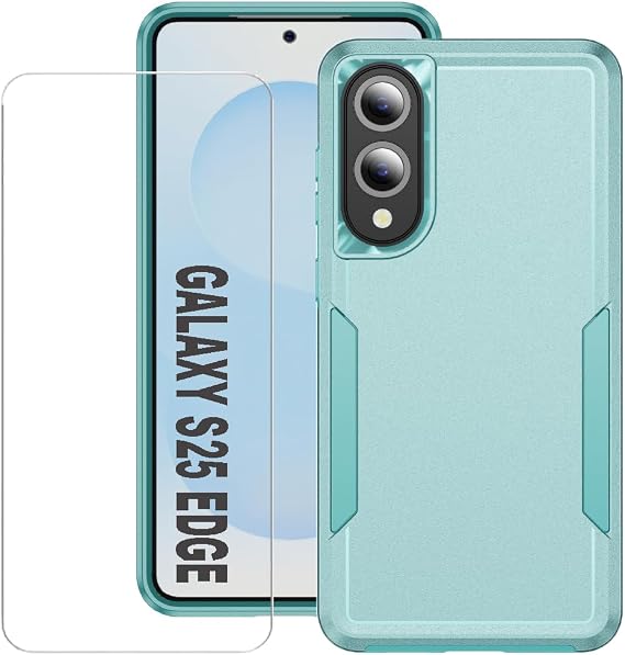 Samsung Galaxy S25 Edge ケース スクリーンプロテクター ミリタリーグレードグリーン