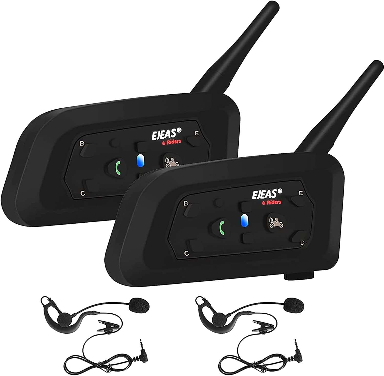 EJEAS V6C Referee Bluetooth Intercom, 850 mAh Full Duplex 1200 M Wireless Bluetooth Interphone with Referees Headset and Running Armband for Soccer Hockey Rugby Sport Pack of 2