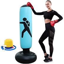 Punching Bag for Adult Kids,Inflatable Freestanding Heavy Duty Boxing Bag with 4 inch Inflatable Foot Pump,Women Men Training Equipment Exercise Boxing Standing Punching Bag.