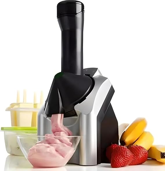 Electric Ice Cream Maker, Dessert Fruit Serve Ice Cream Machine, Home Ice Cream Maker for Making Healthy Soft Serve Sherbet, Sorbet, Fruit Ice Cream, Frozen Yogurt for Kids