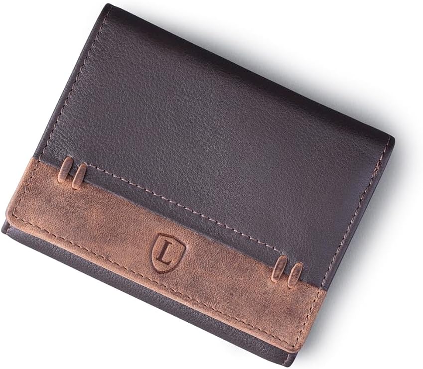Lakeland Leather Mens Tri-fold Stitch Detail Wallet in Brown