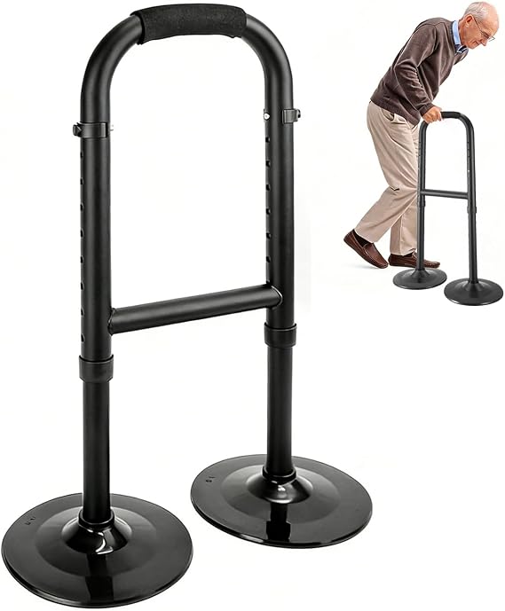 Standing Aid for Elderly Adults, Adjustable Height Walking Aids for Seniors, Standing Support Rail Mobility Aid Tool with Anti-Slip Suction Foot Pads, Stand Assist Device Help Getting up from Floors