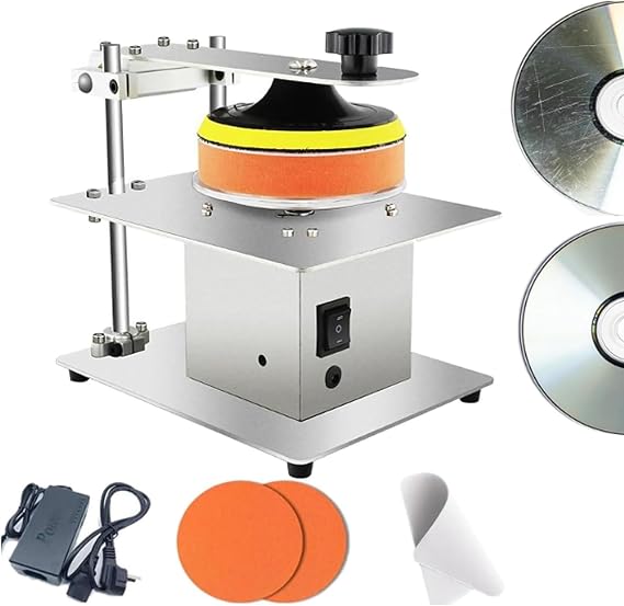 Disc Repair Machine, Semi-Automatic CD/DVD Polisher, Restores Scratches and Oxidation, High Repair Rate 99%, Easy to Use, Improves Efficiency, Disc Scratch Repairing Machine