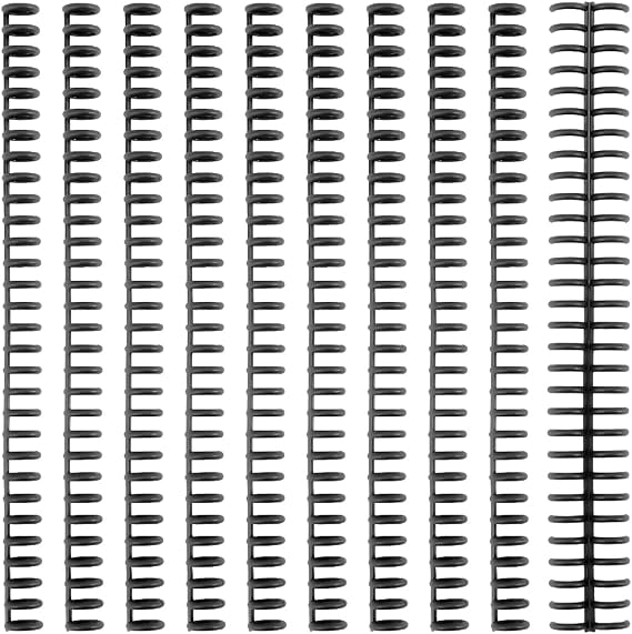 GORGECRAFT 12Pcs Binding Combs Spines 30 Rings Black Plastic Coil Machine Wire Twin Spiral Trimmable Book Binder Adding Pages for Teacher Student Document Notebook File Making 12mm