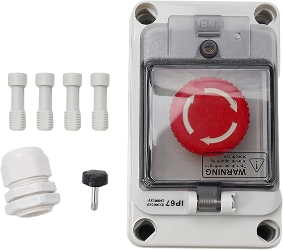 Emergency Stop Box Emergency Stop Push Button Switch Emergency Stop Switch with Box Waterproof Multi-Function Push Button Switch for Electrics