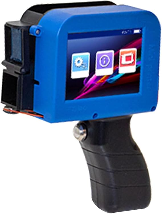 Hyuduo Handheld Inkjet Printer HD LED Touch Screen Portable Inkjet Printer Gun with Ergonomic Handle for Text QR Codes on Wood Plastic Fabric