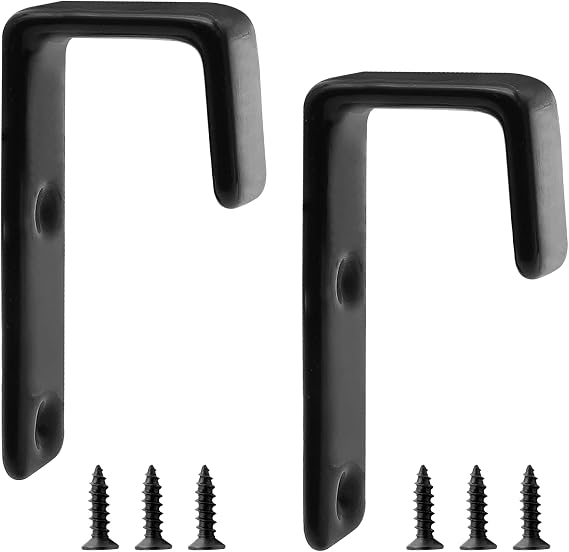 Bivethoi 2 Piece Bunk Bed Ladder Hook Bracket, Black, 1" J Hook