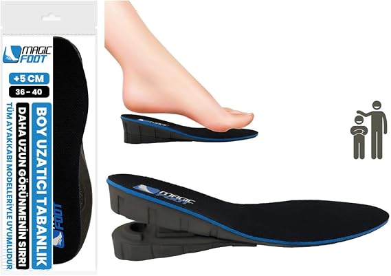 Magicfoot 5 Cm Boy Uzatıcı Tabanlık Ünisex Geliştirilmiş Özel Üretim Gizli Topuk Yükseltici (36-40)