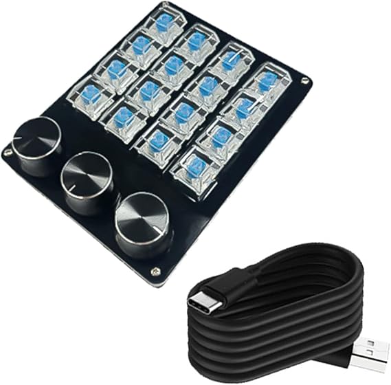 16 Keys Mechanical Macro Keypad Personalized Knob Hot Swappable Switch for Gamers and Programmers Professionals