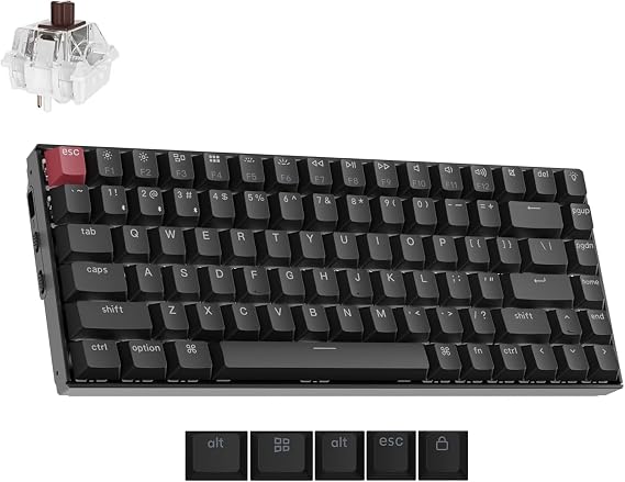 Keychron K2 Version 3 QMK Wireless Custom Mechanical Keyboard, Bluetooth 5.2/Wired Connection, White LED Light, Super Switch, Mac Windows Linux Compatible US Layout, Keychron Super Mechanical Axis