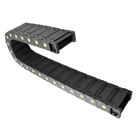 QWORK ケーブルドラッグチェーン ワイヤーキャリア 高強度 クローズドプラスチックチェーン 25mm x 77mm