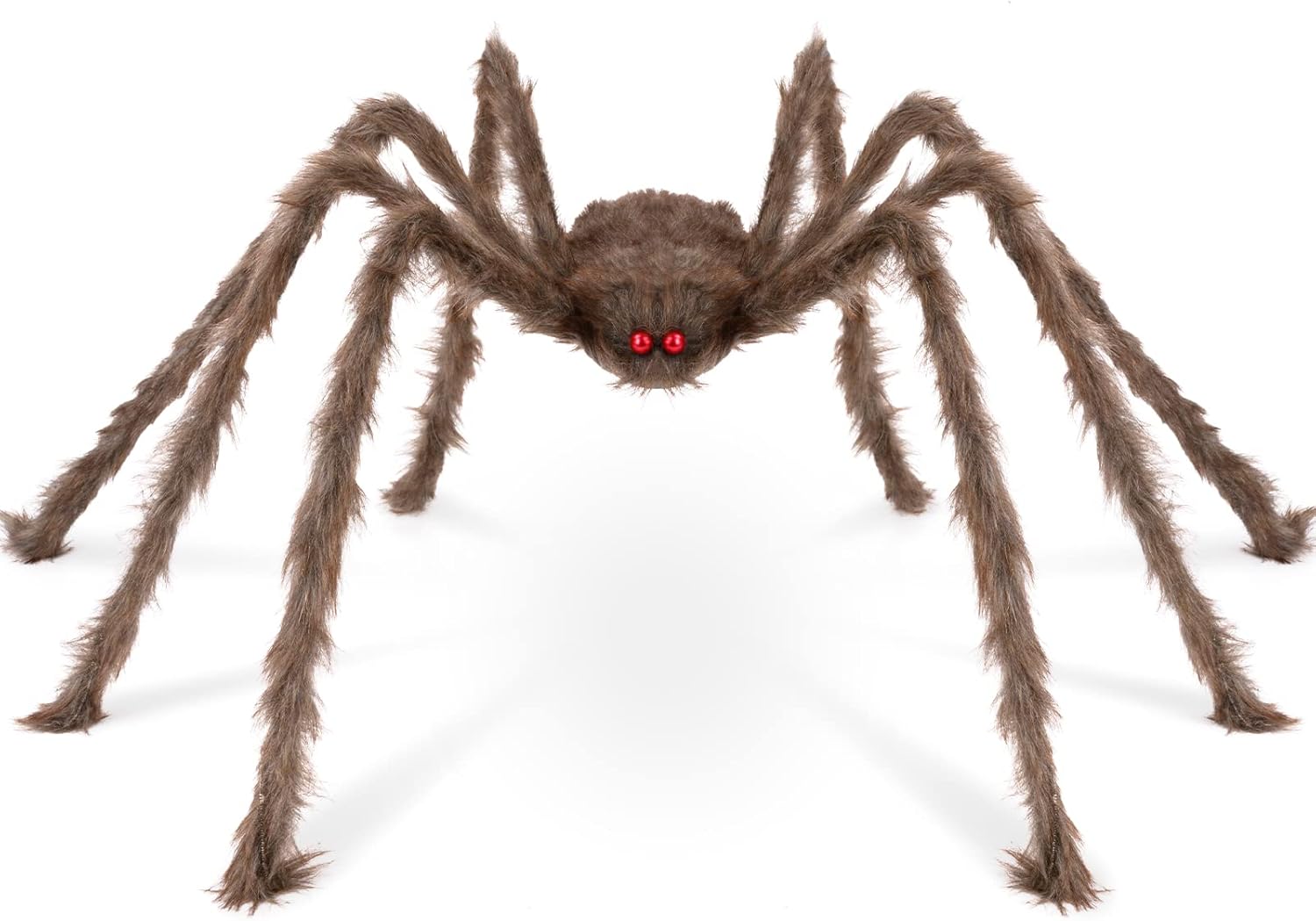 Halloween Decorations Spider, 49'' Giant Halloween Large Spider Prop, Scary Hairy Fake Spider Decor with Red Eyes for Indoor Outdoor Home Party Yard Haunted House Graveyard Porch