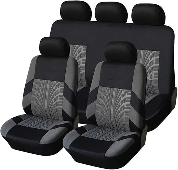 Car Seat Covers Full Set for BMW E46 3 Series Cabrio,Universal Size Elasticated Hems 5 Seats Dustproof and Stain-Resistant, Washable-Gray
