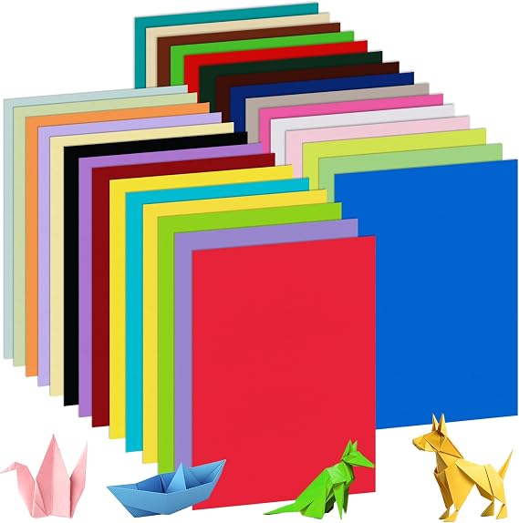 60 Sheets Coloured Card A4 230GSM Thick Rainbow Craft Card Stock Paper