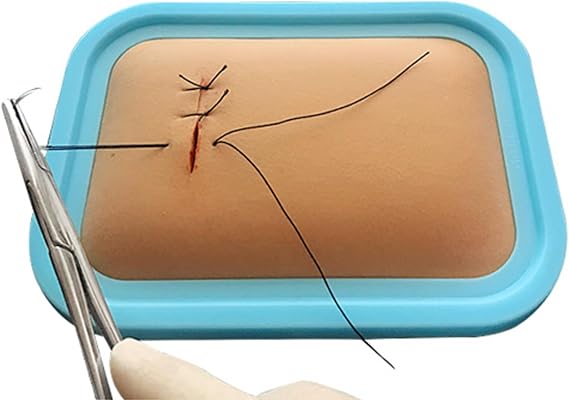 Suture Practice Kit for Medical Students, Silicone Skin Pad Suturing Tools, Perfect for Practice and Education Demonstration