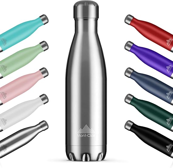 H2O Stainless Steel Water Bottle, Vacuum Insulated and Leakproof, 500ml