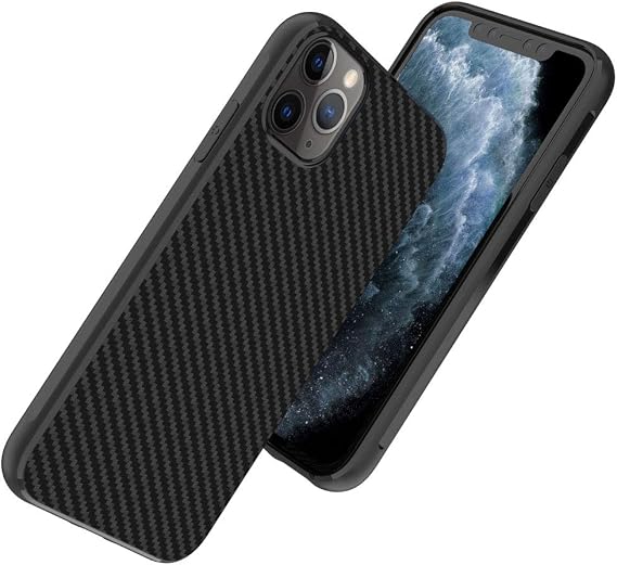 TECHGEAR® CarbonFi Case for iPhone 11 Pro Max, Flexible Shockproof TPU Slim Fit Case Cover - Carbon Fibre Design Soft Flexible Protective Shell Guard Case Designed for Apple iPhone 11 Pro Max