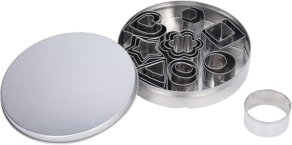 Mini Cookie Cutter Shapes Set, 24Pcs Portable Stainless Steel Metal Small Patterns, Kitchen Baking Accessories for Mousse Cake Cookies Biscuit Pastry Dough Pie Crust