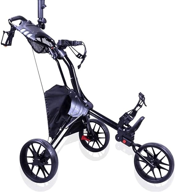 Golf Push Cart 3 Wheel Push Pull Golf Cart - New Push Pull Cart Golf, Two Step Open/Close - Smallest Folding Lightweight Golf Cart, Easy Carry and Fold