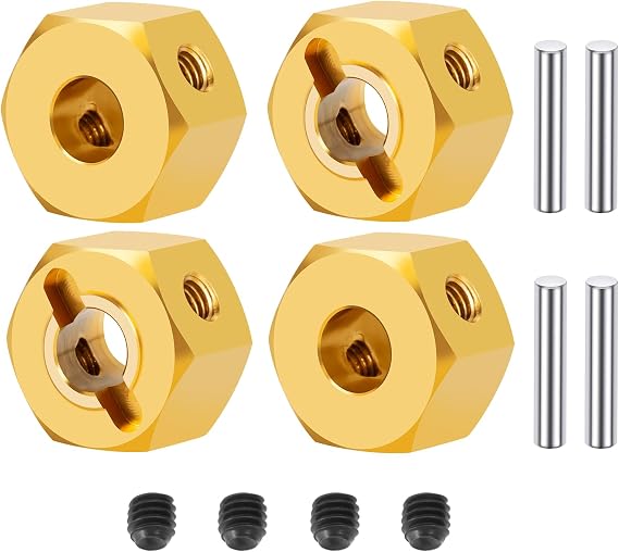 Pack of 4 Brass Balance Weights RC Wheel Hex Adapter 8 mm for Redcat Ascent 1/10 RC Crawler Car Upgrade Parts