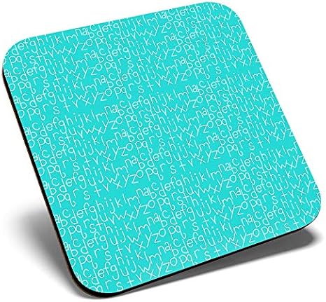 Great Single Coaster Square - Cute Letters Print Alphabet Kids School |Glossy Quality Coasters | Tabletop Protection for Any Table Type #44786 [Energy Class A+]