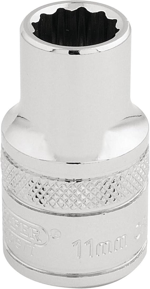 Draper 33095 1/2" Square Drive 12 Point Socket, 11mm Size