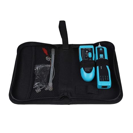 LAN Network Probe Kit Wire Tracker Tool Tone Cable Detector Generator Multifunctional Portable for Telephone Line Tester and Continuity Checking(sky blue)