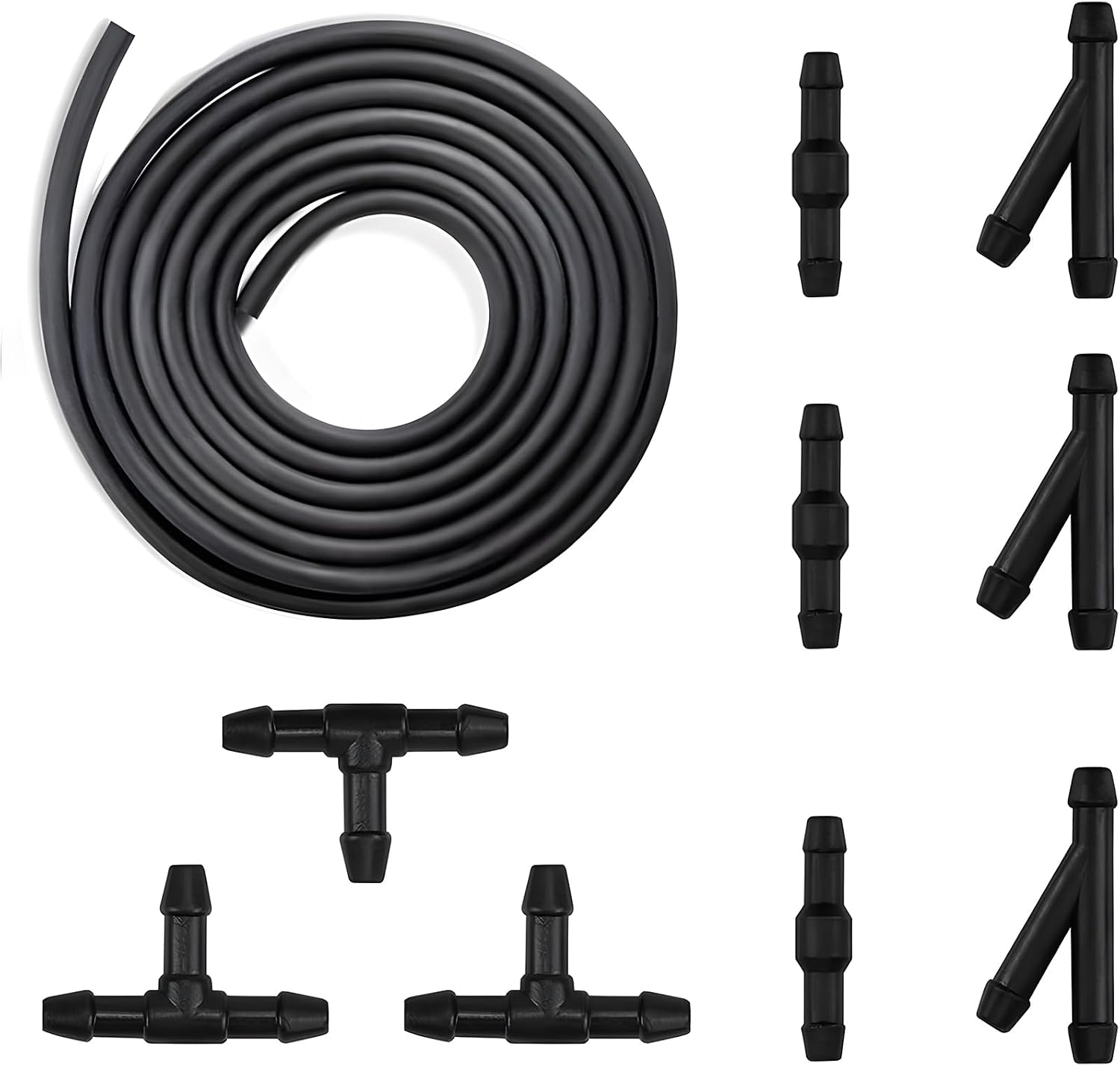 CTRICALVER Car Windshield Washer Hose Kit with 9 Hose Connectors 3M Washer Pipe to Connect Car Water Pump and Nozzles