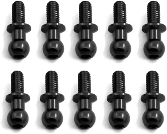RC Models Repairs Compatible With Tamiya For TT01 For TT02 For Sakura D5 1/10 RC Drift Car Spare Parts 10Pcs M3 Metal Hex Ball Head Screws(Black)