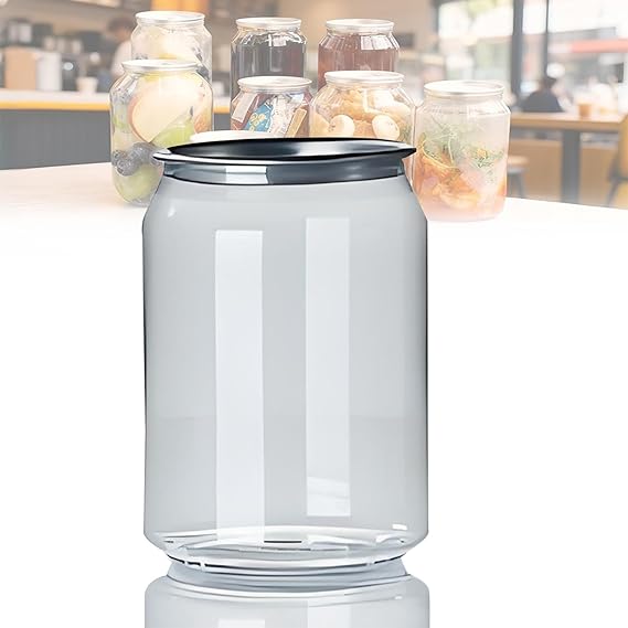 100 Pack 330ml/11.2oz Plastic Sealable Can Cups, Disposable Plastic Can Sealer Cups, with Easy Tear Lids, work with Can Sealing Machine, for Juice Drinks and Beverages. 100one-700ml