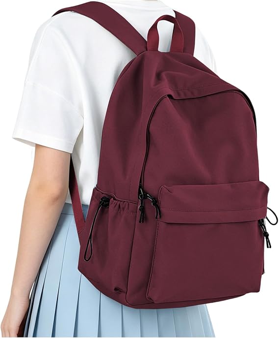 HYC00 School Backpack Womens Secondary Causal Travel High School Bags for Teenage Girls Boys 14 Inch Laptop Backpack Rucksack Bag for Women College Bags Water Resistant Bookbag Work Back Pack,A5-Red