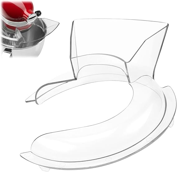 Kitchen Aid Splash Guard, with Filling Chuck, Transparent Kitchen Accessories, Diameter 21.3 cm, Splash Guard Kitchen, Suitable for Mixer, Meat Grinder, Egg Beater