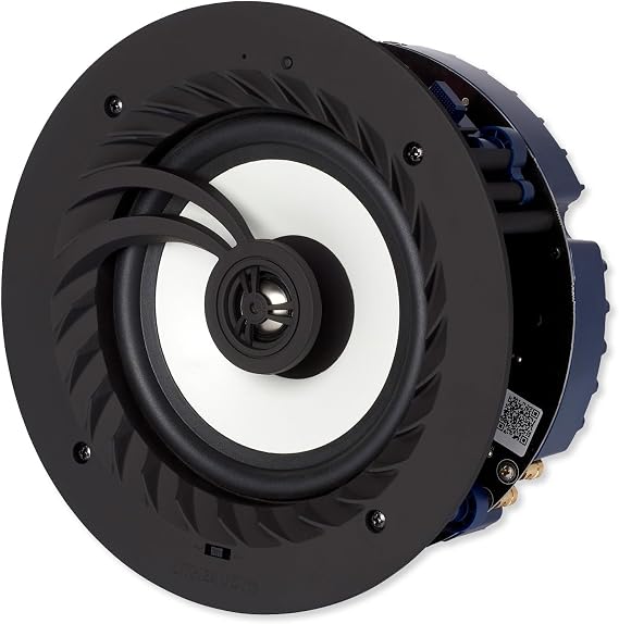 LITHEAUDIO IP44 All-in-One Bluetooth Ceiling Speaker (03210), 50W RMS Class D Amplifier Built-In, Voice Control, Single Room Solution Perfect for Bathrooms, Bedrooms & Kitchens