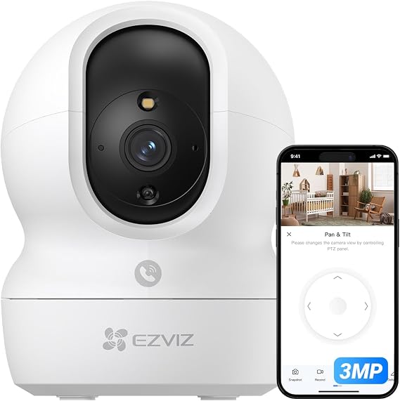 EZVIZ 2K Wi-Fi Baby Security Camera, Indoor Pan Tilt,Smart Tracking, CP1
