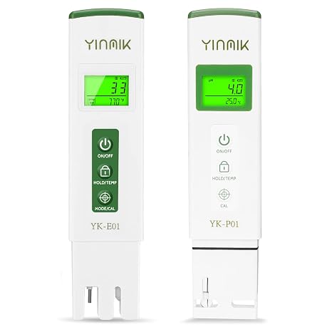 YINMIK pH TDS Meter 4 in 1 Digital pH Meter Water Quality Meter