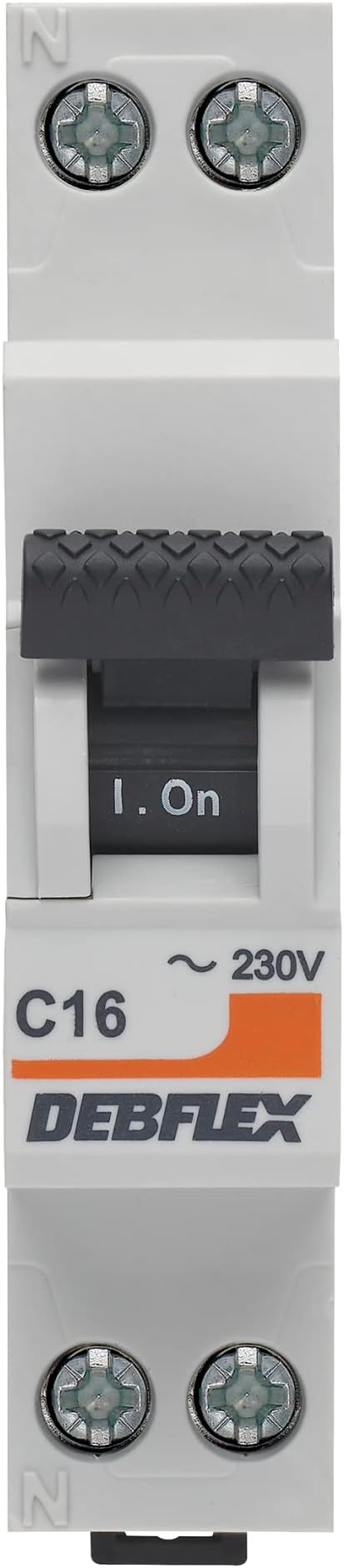 DEBFLEX - 16A Phase + Neutral 3KA Circuit Breaker - Short Circuit Module - NF Certified - Electrical Panel Installation - Grey