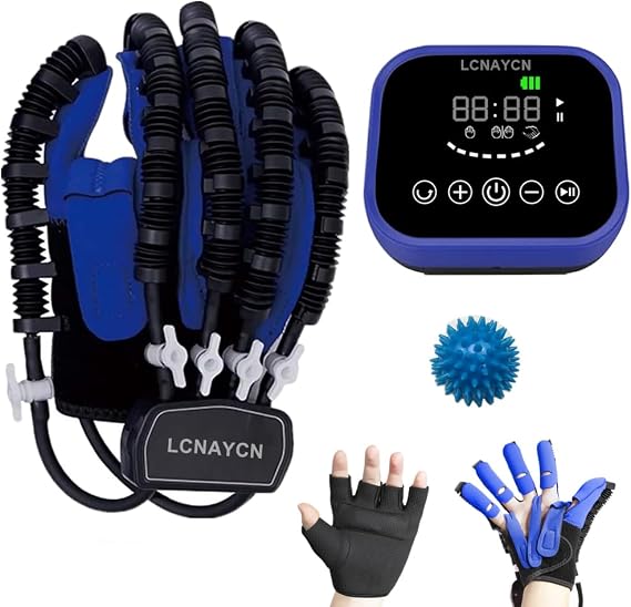 Robotic Rehabilitation Gloves,Robot Rehab Gloves Recovery Equipment,with USB Chargeable and Strength Adjustment