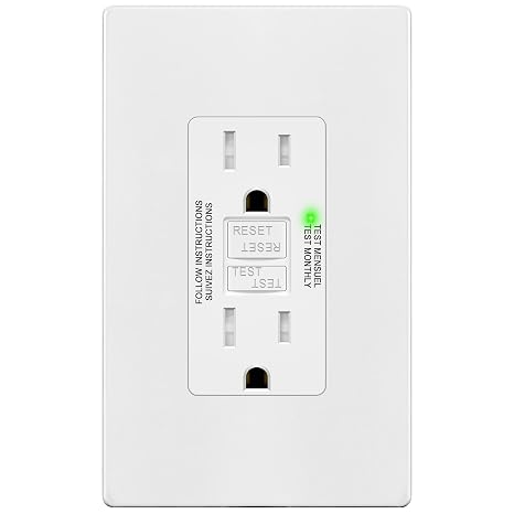 TG 15A GFCI Outlet, Tamper-Proof Receptacle, LED Indicator, ETL Listed, Anti-Interference Protection (No Fake Trigger), Wall-Mount Without Winch