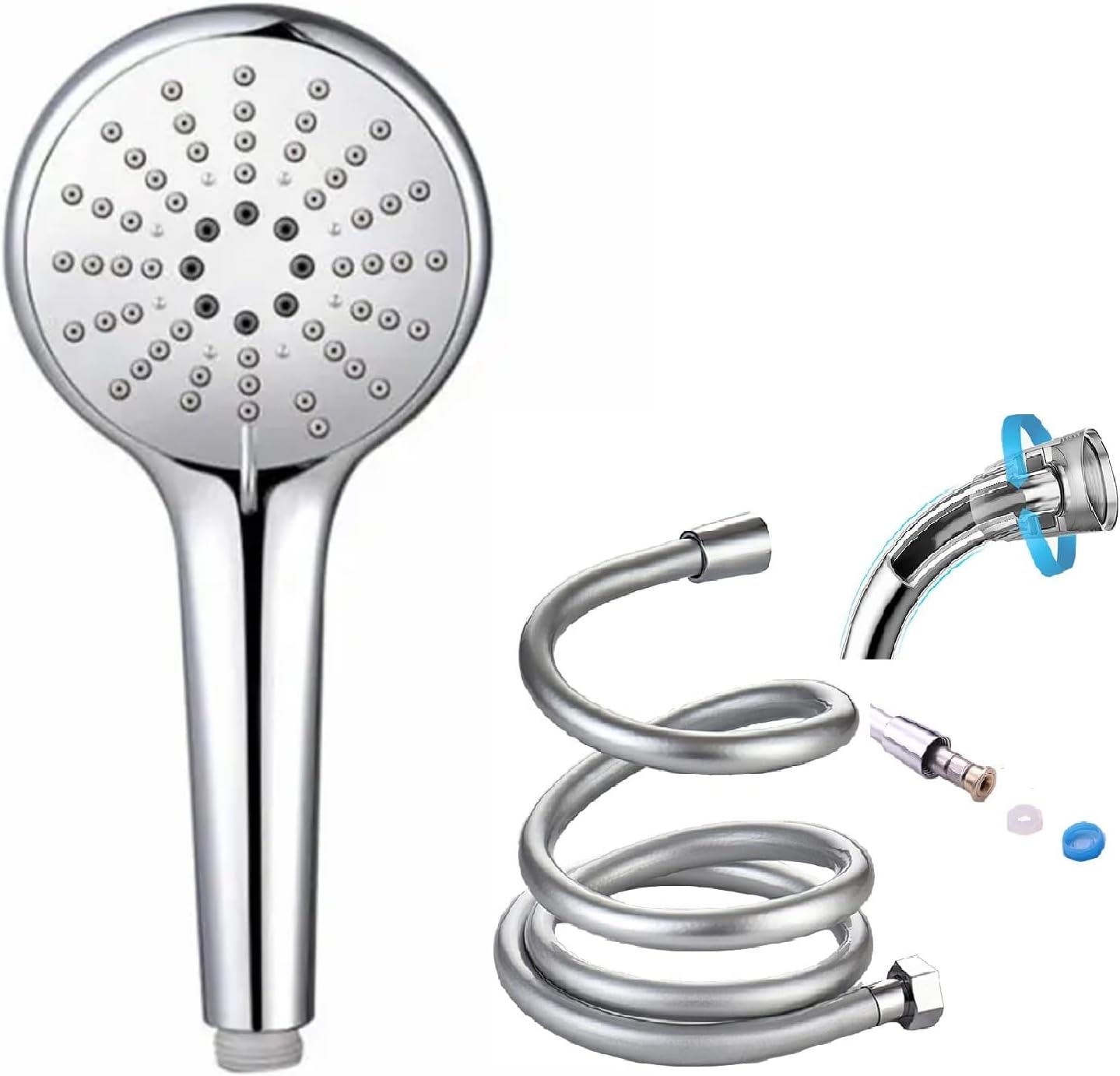 Bath Shower Set  High Strength ABS Shower Head with 3 Functions  170cm Extra Long Shower HoseNEROLIA