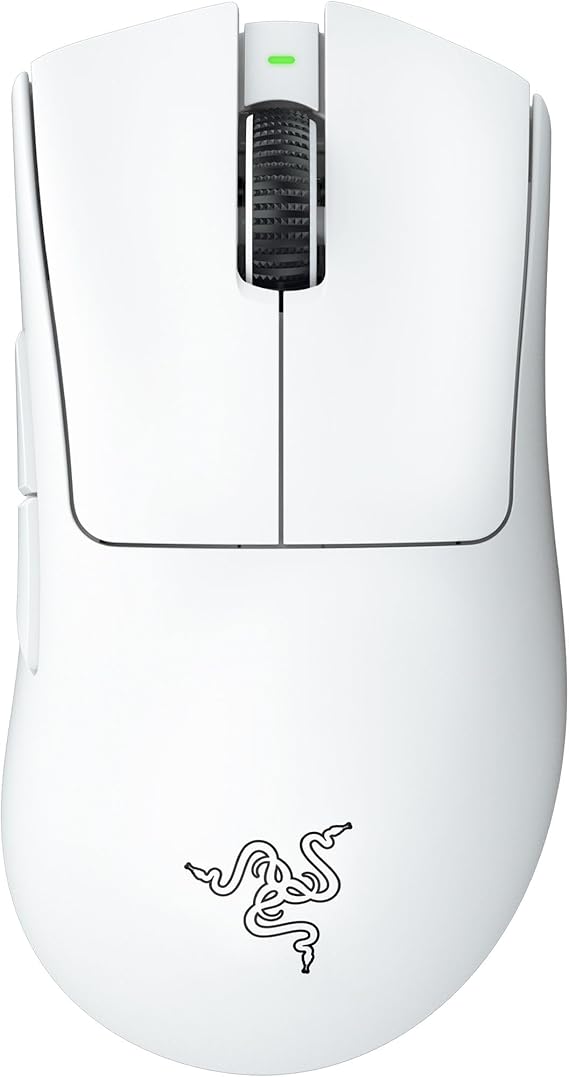 Razer DeathAdder V3 Pro White Gaming Mouse, Wireless, Ultra Lightweight 2.26 oz 64 g, Evolved Ergonomic Shape, Highest Class Precision Focus Pro 30K Optical Sensor, 3rd Generation Optical Mouse