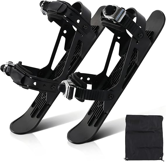 Mini Ski Skates, Adjusable Skiboards Attach to Skis Boots (Black)